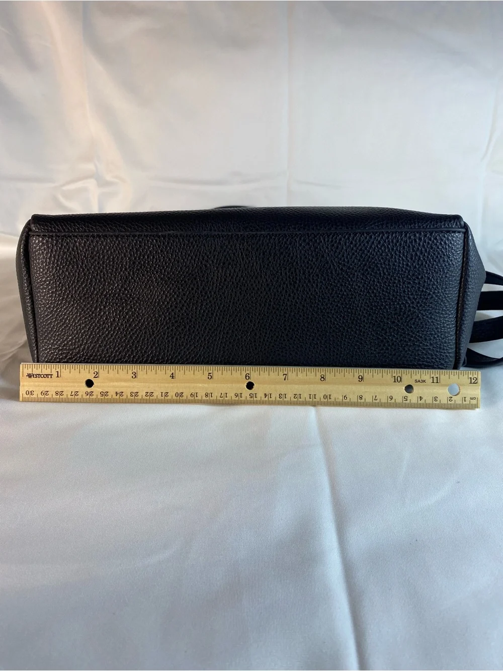 Steve Madden Black Pebbled faux leather purse with Floral Scarf Accent